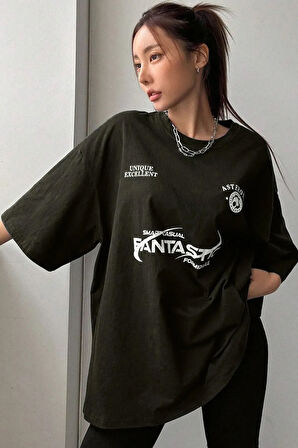 Fantastic Baskılı Unisex Oversize Tshirt