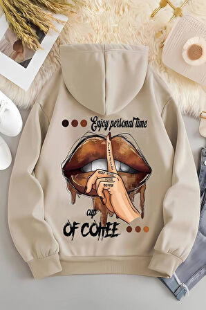 Uyguntarz Enjoy Personel Time Baskılı Oversize Sweatshirt