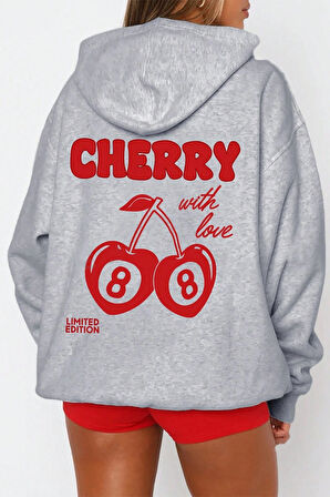 Uyguntarz Cherry Baskılı Oversize Sweatshirt