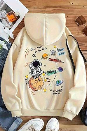 Uyguntarz The Galaxy Baskılı Oversize Sweatshirt