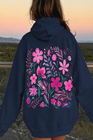 Uyguntarz Bahar Esintisi Çiçek Baskılı Oversize Sweatshirt