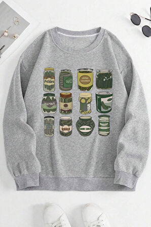 Uyguntarz Turşu Baskılı Oversize Sweatshirt