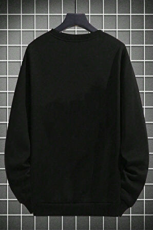Uyguntarz Pusula Zaman Çizelge Baskılı Oversize Sweatshirt