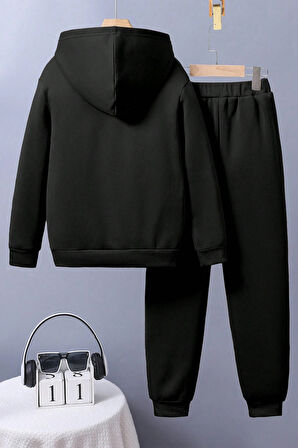 Uyguntarz Kedi Baskılı Erkek Çocuk  - Kız Rahat Eşofman Takımı