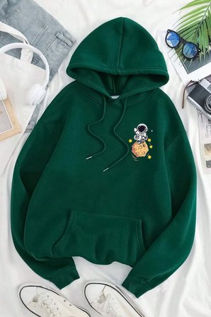 The Galaxy Baskılı Oversize Sweatshirt
