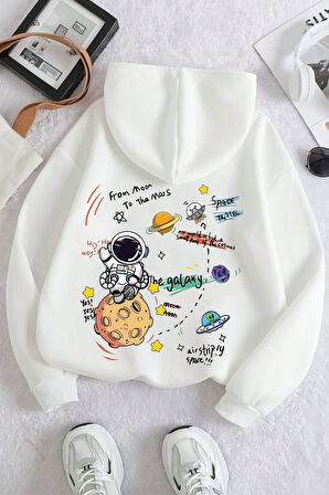 Uyguntarz The Galaxy Baskılı Oversize Sweatshirt