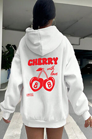 Uyguntarz Cherry Baskılı Oversize Sweatshirt