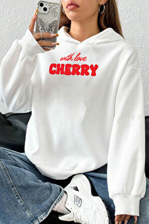 Uyguntarz Cherry Baskılı Oversize Sweatshirt