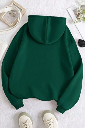 Turşu Baskılı Oversize Sweatshirt