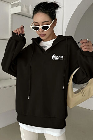 Uyguntarz Optimistic Baskılı Oversize Sweatshirt