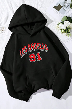 Uyguntarz Los Angles Baskılı Oversize Sweatshirt