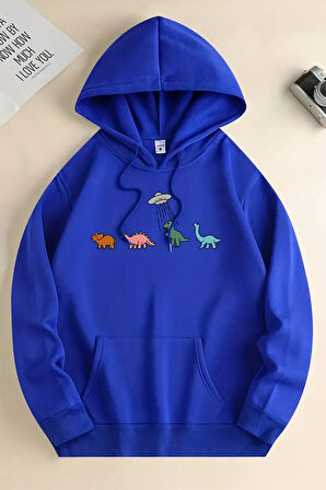 Uyguntarz Uzaylı Dinazor Baskılı Oversize Sweatshirt