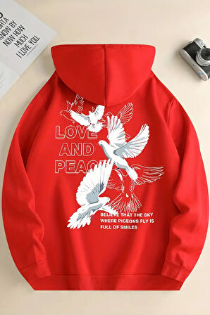 Uyguntarz Love and Peace Baskılı Oversize Sweatshirt