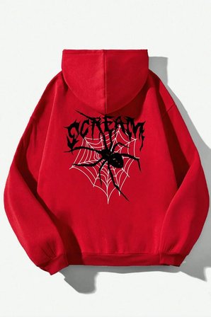 Scream Baskılı Oversize Sweatshirt