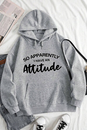 Uyguntarz Attitude Baskılı Oversize Sweatshirt