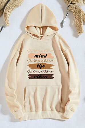 Uyguntarz Mind Life Vibes Baskılı Oversize Sweatshirt