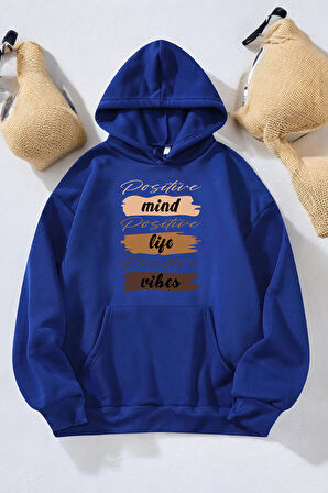 Uyguntarz Mind Life Vibes Baskılı Oversize Sweatshirt