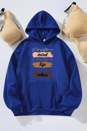 Mind Life Vibes Baskılı Oversize Sweatshirt