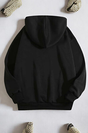 Uyguntarz Mind Life Vibes Baskılı Oversize Sweatshirt