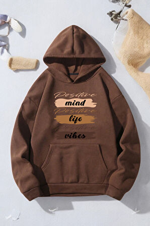 Uyguntarz Mind Life Vibes Baskılı Oversize Sweatshirt