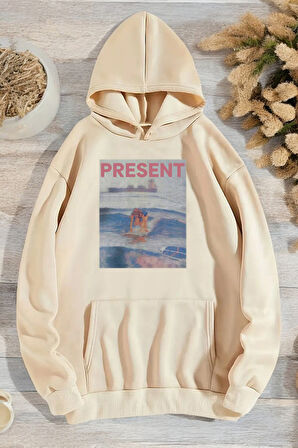 Uyguntarz Present Baskılı Oversize Sweatshirt