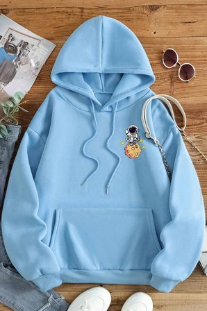 The Galaxy Baskılı Oversize Sweatshirt