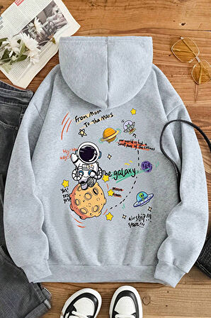 Uyguntarz The Galaxy Baskılı Oversize Sweatshirt