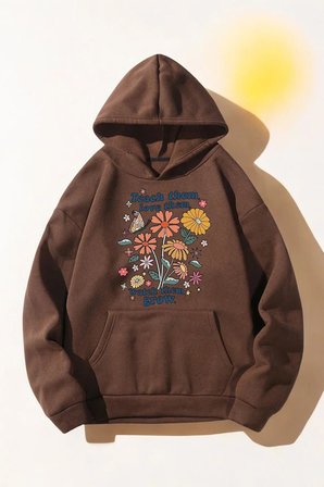 Flowers  Baskılı Oversize Sweatshirt