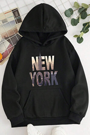 Uyguntarz New York Baskılı Oversize Sweatshirt
