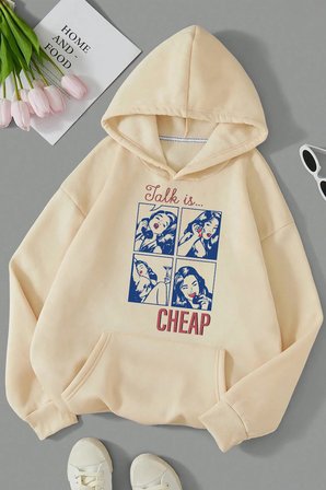 Cheap Baskılı Oversize Sweatshirt