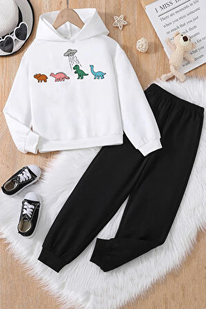 Uyguntarz Dinazor Baskılı Unisex Çocuk Rahat Eşofman Takımı