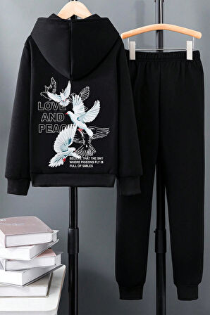 Uyguntarz Güvercin Baskılı Çocuk Rahat Eşofman Takımı