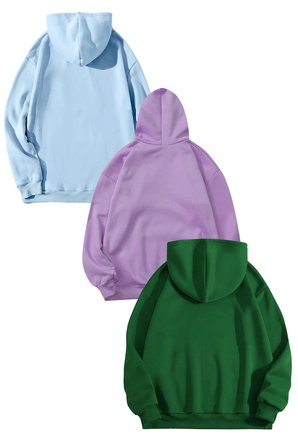 3'lu Paket Baskılı Oversize Unisex Sweatshirt