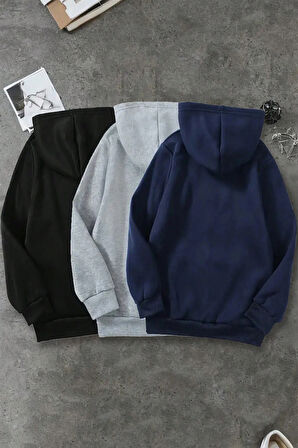 3'lu Paket Baskılı Oversize Unisex Sweatshirt