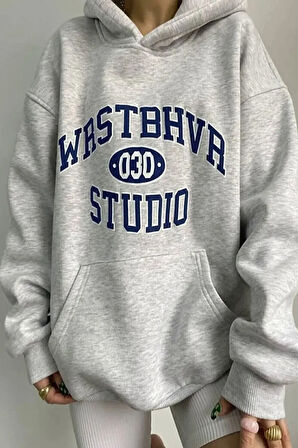 Uyguntarz Collage Baskılı  Pamuklu Oversize Sweatshirt
