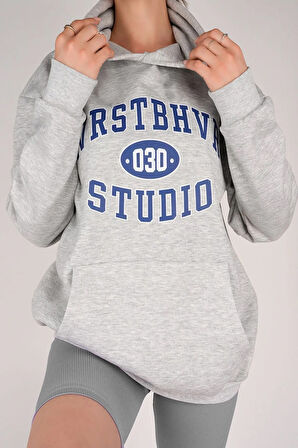 Uyguntarz Collage Baskılı  Pamuklu Oversize Sweatshirt