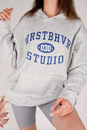 Uyguntarz Collage Baskılı  Pamuklu Oversize Sweatshirt