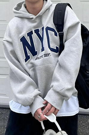 Uyguntarz Nyc Baskılı  Pamuklu Oversize Sweatshirt