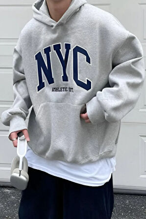 Uyguntarz Nyc Baskılı  Pamuklu Oversize Sweatshirt