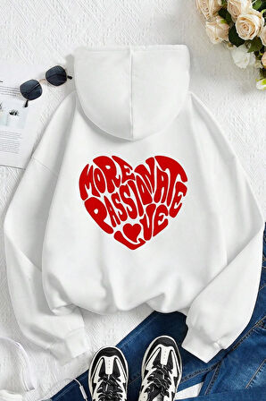 Uyguntarz More Love Baskılı  Pamuklu Oversize Sweatshirt