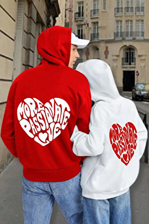 Uyguntarz More Love Baskılı  Pamuklu Oversize Sweatshirt