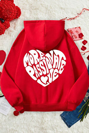 Uyguntarz More Love Baskılı  Pamuklu Oversize Sweatshirt