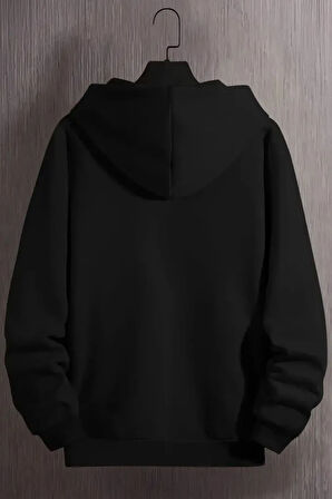 Uyguntarz Black Baskılı  Pamuklu Oversize Sweatshirt