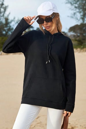 Kapüşonlu Baskılı  Pamuklu Oversize Sweatshirt