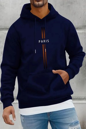 Paris Baskılı  Pamuklu Oversize Sweatshirt