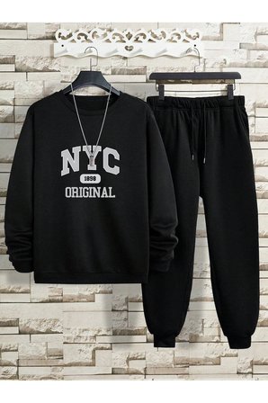 NYC Baskılı Baskılı Eşofman Takımı