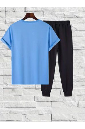Unisex Beyaz Fs Baskılı Siyah Kargo  Eşofman Takımı