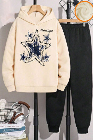 Uyguntarz Yıldız Baskılı Çocuk Rahat Eşofman Takımı