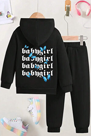 Uyguntarz Babygirl Baskılı Çocuk Rahat Eşofman Takımı