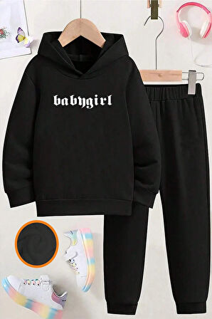 Uyguntarz Babygirl Baskılı Çocuk Rahat Eşofman Takımı